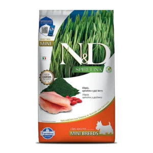 N&D SPIRULINA PERRO ADULTO RAZA MINI - Tilapia, Espirulina y Baya de Goji