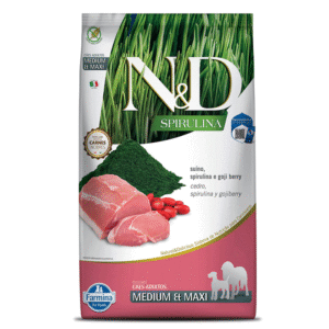 N&D SPIRULINA PERRO ADULTO RAZA MEDIANA/GRANDE - Cerdo, Espirulina y Baya de Goji