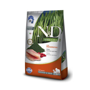 N&D SPIRULINA PERRO ADULTO RAZA MEDIANA/GRANDE - Tilapia, Espirulina y Baya de Goji