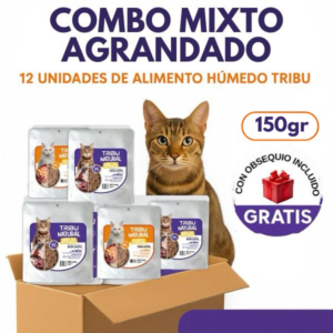Combo Mixto Agrandado - 12 TRIBU Gatos (150g) + 1 Obsequio Incluido