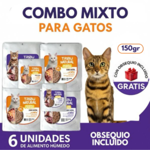 Combo Mixto - 6 TRIBU Gatos (150g) + Obsequio Incluido